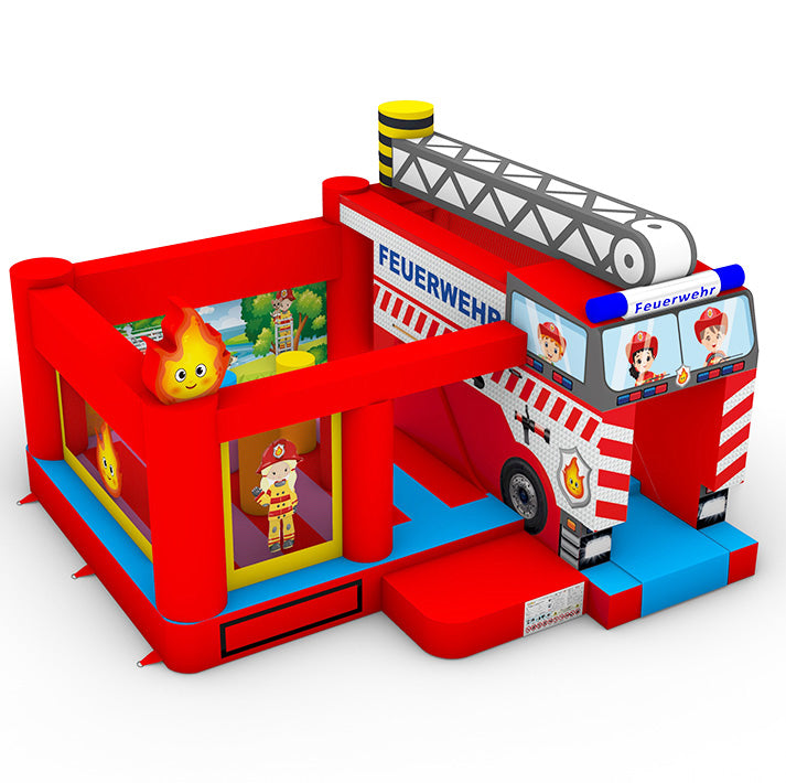 Hüpfburg Feuerwehr Auto mit Rutsche Multiplay - Hüpfburgen kaufen mit 5 Jahren Garantie | In AT, DE & CH Hüpfburg Feuerwehr Auto mit Rutsche Multiplay - Hüpfburgen kaufen mit 5 Jahren Garantie | In AT, DE & CH