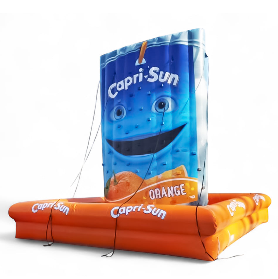 Hüpfburg Sonderanfertigung Kletterturm Capri-Sun Produktnachbildung - Sonderform - Aufblasbare Produktnachbildung kaufen | Werben in Großformat Hüpfburg Sonderanfertigung Kletterturm Capri-Sun Produktnachbildung - Sonderform - Aufblasbare Produktnachbildung kaufen | Werben in Großformat