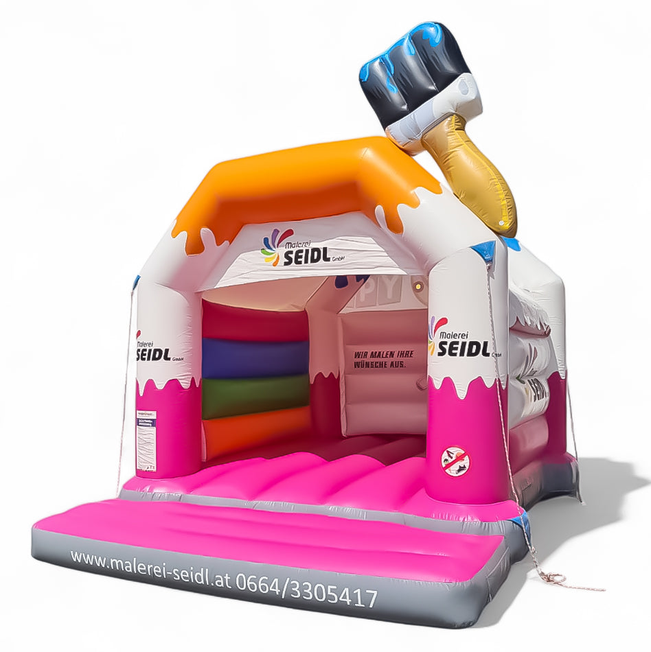 Hüpfburg Malerei mit Pinsel - personalisiert mit Werbung - Aufblasbare Werbung | Werbeträger | Inflatables online kaufen! Hüpfburg Malerei mit Pinsel - personalisiert mit Werbung - Aufblasbare Werbung | Werbeträger | Inflatables online kaufen!
