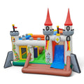 Der Hersteller verspricht - detailreiche Gestaltung, Hüpfburg im Schloss und Burg-Look, mit Rutsche und Hindernisse.