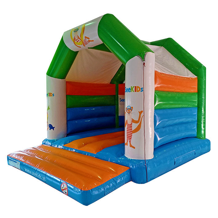 Hüpfburg Sonderanfertigung mit Maskottchen und Logoaufdruck - Aufblasbare Werbung | Werbeträger | Inflatables online kaufen! Hüpfburg Sonderanfertigung mit Maskottchen und Logoaufdruck - Aufblasbare Werbung | Werbeträger | Inflatables online kaufen!