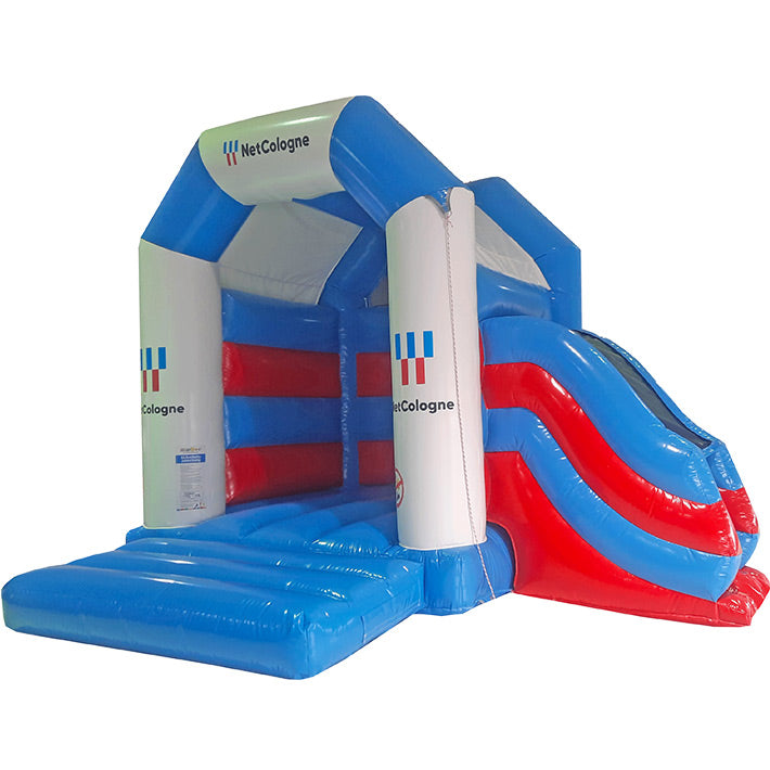 Hüpfburg Sonderanfertigung Net Cologne mit Rutsche - Aufblasbare Werbung | Werbeträger | Inflatables online kaufen! Hüpfburg Sonderanfertigung Net Cologne mit Rutsche - Aufblasbare Werbung | Werbeträger | Inflatables online kaufen!