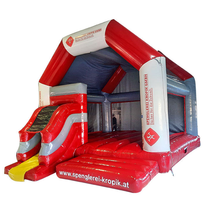 Hüpfburg Spenglerei Kropik mit Rutsche - Aufblasbare Werbung | Werbeträger | Inflatables online kaufen! Hüpfburg Spenglerei Kropik mit Rutsche - Aufblasbare Werbung | Werbeträger | Inflatables online kaufen!