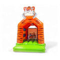 Hüpfburg Tiger, orange und mit Dach.