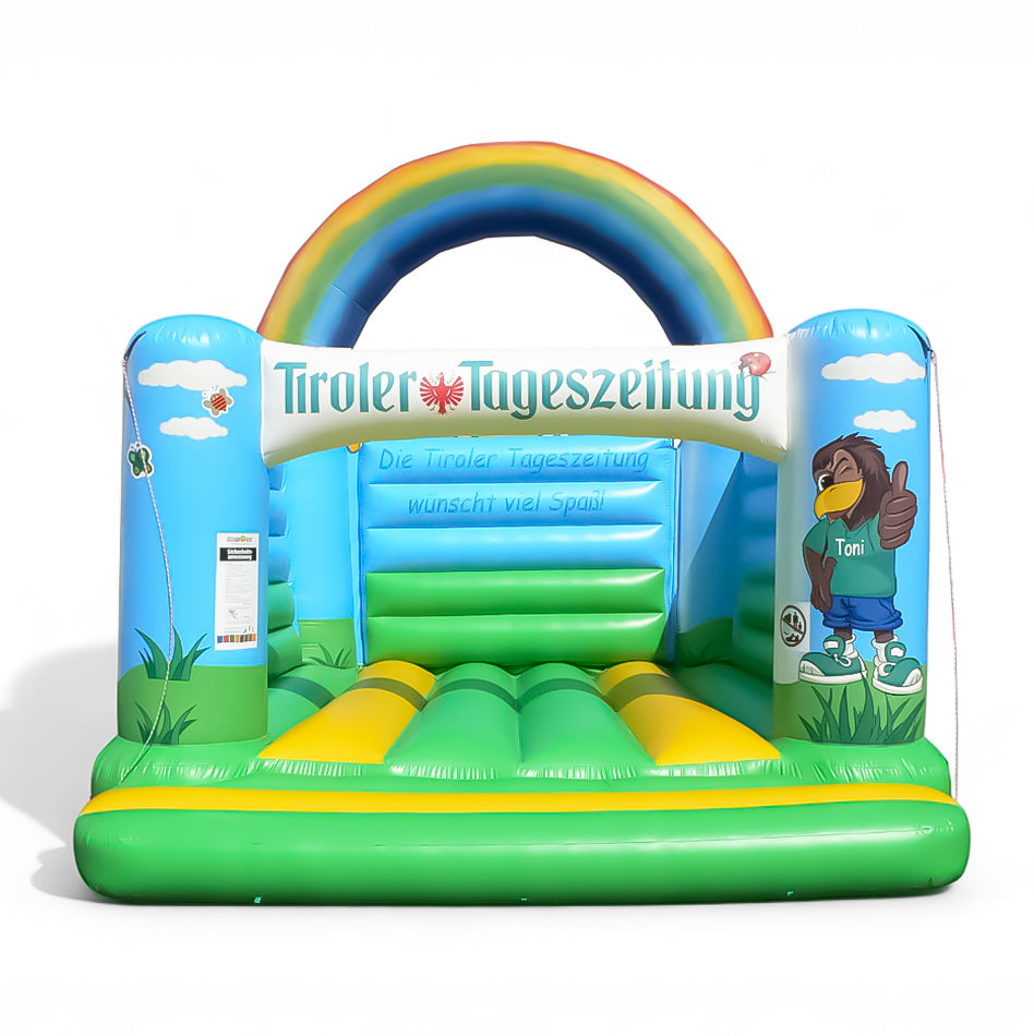 Hüpfburg Tiroler Zeitung mit Maskottchen Toni - Aufblasbare Werbung | Werbeträger | Inflatables online kaufen! Hüpfburg Tiroler Zeitung mit Maskottchen Toni - Aufblasbare Werbung | Werbeträger | Inflatables online kaufen!