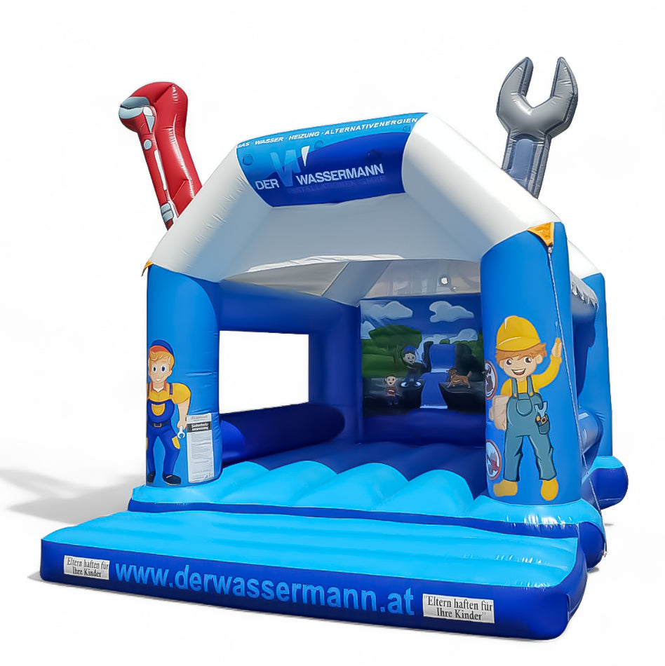 Hüpfburg Installateur mit Rohrzange und Schraubenschlüssel - Aufblasbare Werbung | Werbeträger | Inflatables online kaufen! Hüpfburg Installateur mit Rohrzange und Schraubenschlüssel - Aufblasbare Werbung | Werbeträger | Inflatables online kaufen!