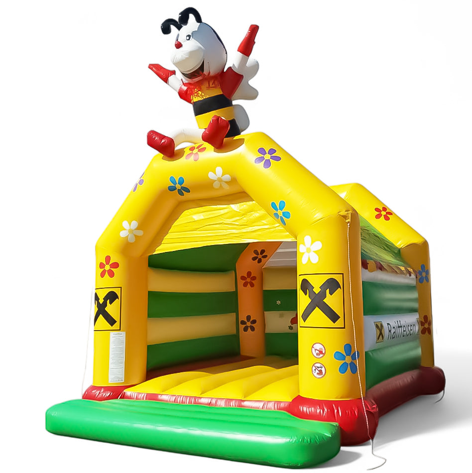 Hüpfburg Raiffeisenbank Sumsi Biene mit Dach - Aufblasbare Werbung | Werbeträger | Inflatables online kaufen! Hüpfburg Raiffeisenbank Sumsi Biene mit Dach - Aufblasbare Werbung | Werbeträger | Inflatables online kaufen!