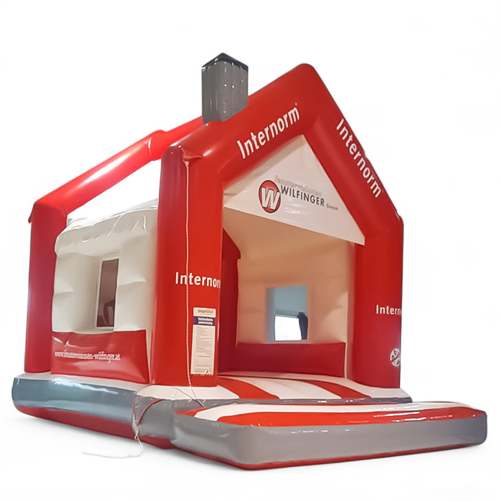 Personalisierte Hüpfburg Internorm mit Fenster und Kamin - Aufblasbare Werbung | Werbeträger | Inflatables online kaufen! Personalisierte Hüpfburg Internorm mit Fenster und Kamin - Aufblasbare Werbung | Werbeträger | Inflatables online kaufen!