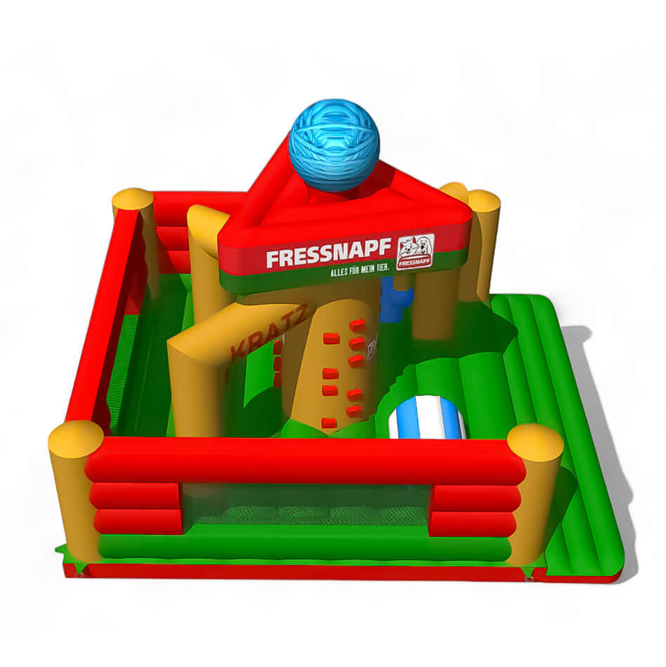 3D Modellierung von Vogelperspektive der Hüpfburg Kletterturm Fressnapf.