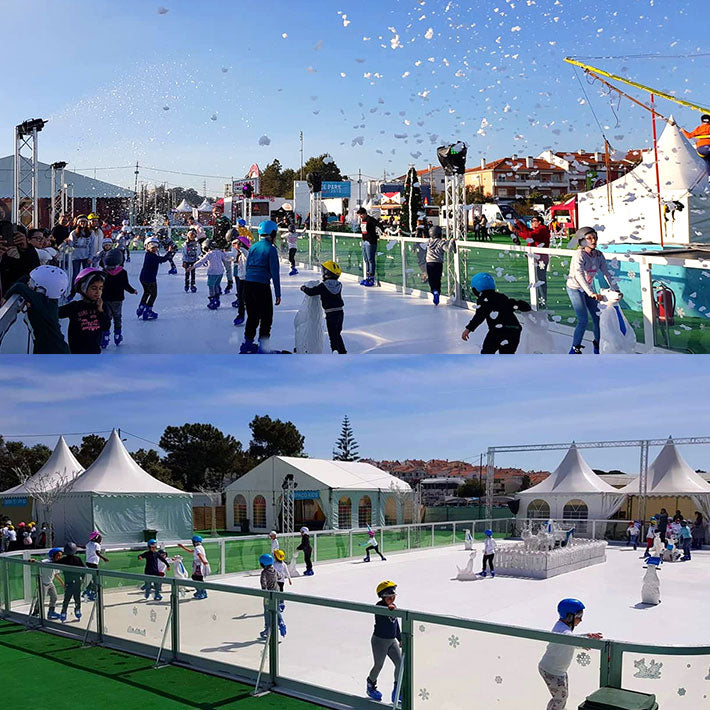 Veranstaltung mit einen großen mobilen Eislaufplatz und vielen weiteren Spielgeräten.