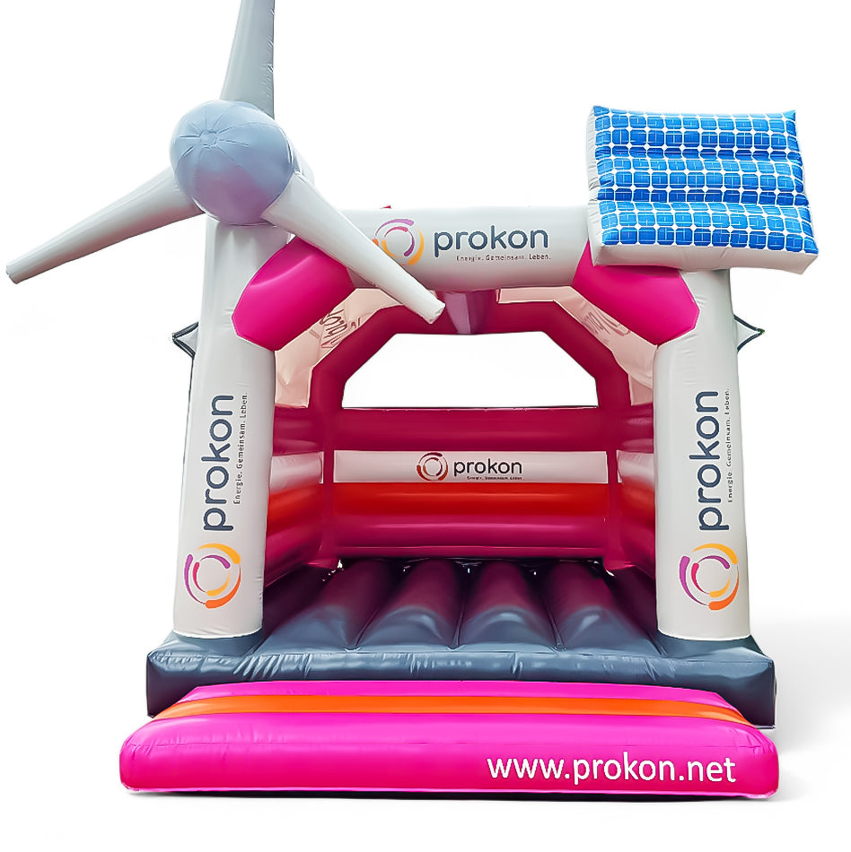 Hüpfburg Windrad Photovoltaikanlage Prokon mit Werbung - Aufblasbare Werbung | Werbeträger | Inflatables online kaufen! Hüpfburg Windrad Photovoltaikanlage Prokon mit Werbung - Aufblasbare Werbung | Werbeträger | Inflatables online kaufen!