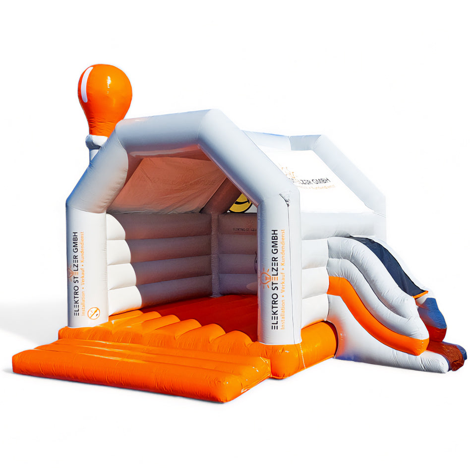 Hüpfburg Glühbirne Elektriker mit Rutsche - Sonderanfertigung - Aufblasbare Werbung | Werbeträger | Inflatables online kaufen! Hüpfburg Glühbirne Elektriker mit Rutsche - Sonderanfertigung - Aufblasbare Werbung | Werbeträger | Inflatables online kaufen!