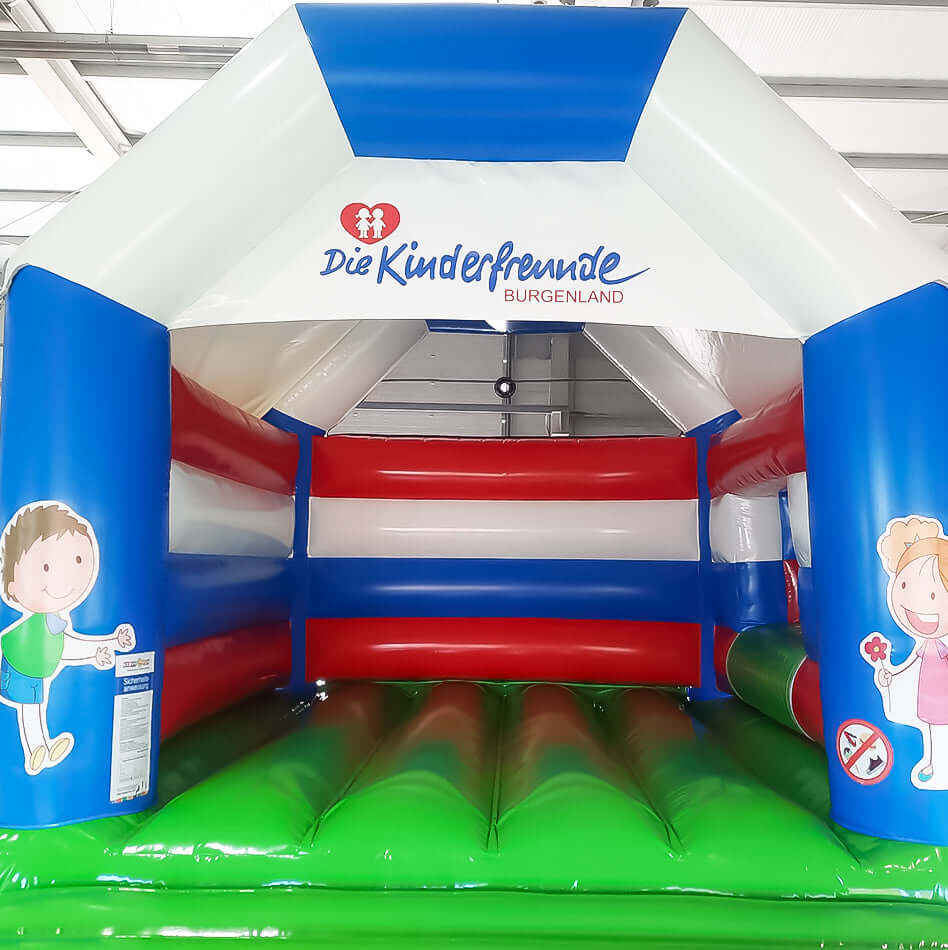 Personalisierte Hüpfburg Kinderfreunde Burgenland mit Rutsche - Aufblasbare Werbung | Werbeträger | Inflatables online kaufen! Personalisierte Hüpfburg Kinderfreunde Burgenland mit Rutsche - Aufblasbare Werbung | Werbeträger | Inflatables online kaufen!