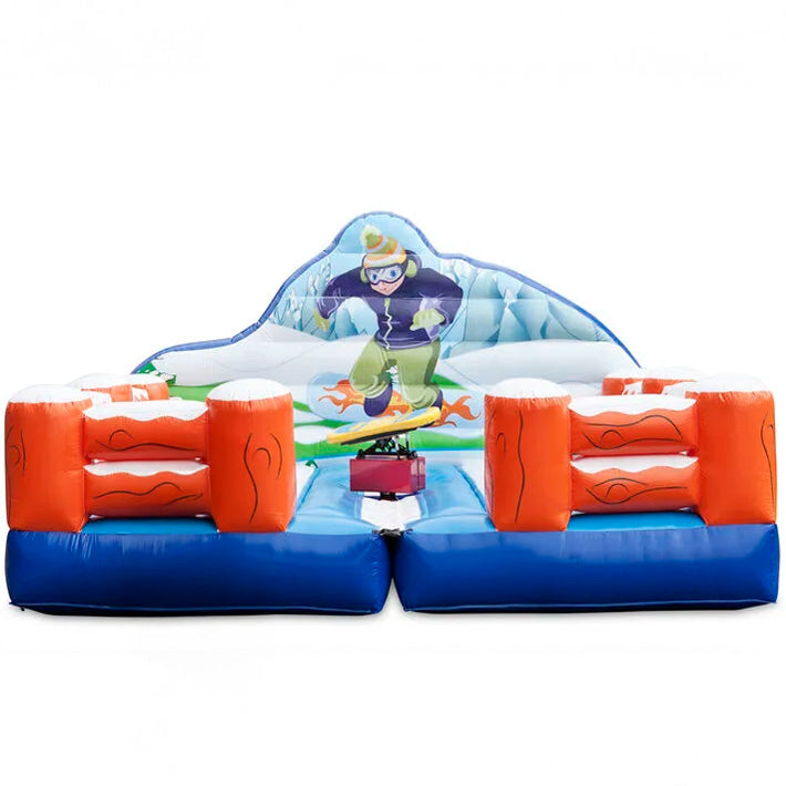 Snowboard Simulator Rodeo mit aufblasabaren Fallbecken zu mieten.