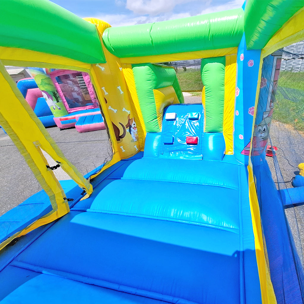 Hüpfburg Hund & Katze mit Rutsche mieten 5x4 m - Hüpfburgen mieten für jeden Anlass | Über 300 Spielgeräte Hüpfburg Hund & Katze mit Rutsche mieten 5x4 m - Hüpfburgen mieten für jeden Anlass | Über 300 Spielgeräte