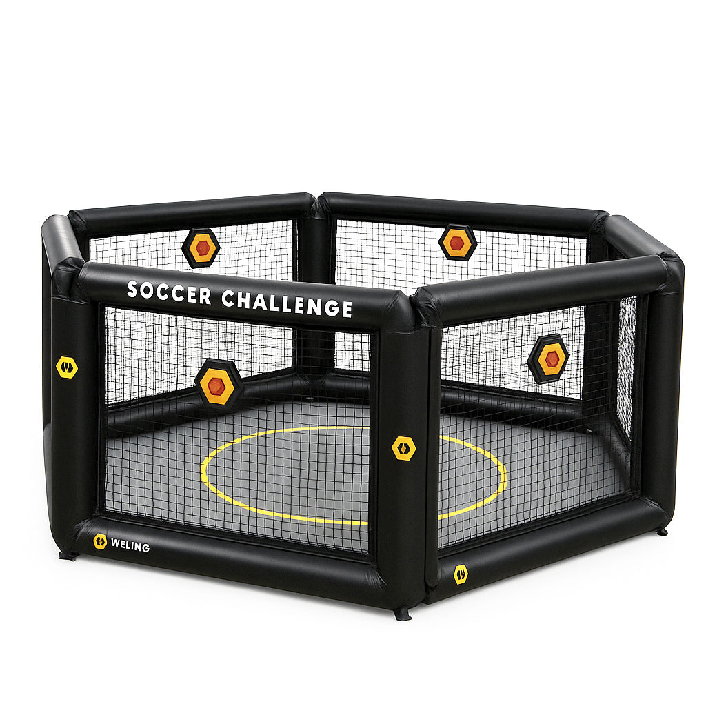 Aufblasbarer Fußballkäfig mit Netz und IPS-System für Indoor-Events – mieten, sicher und einfach im Aufbau