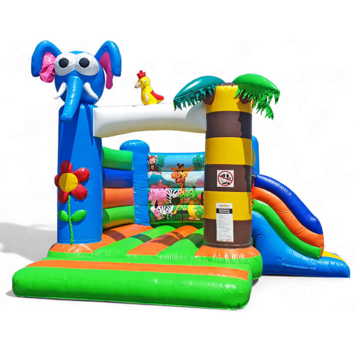 Hüpfburg Elefant mit lustigen Tiermotiven - Hüpfburgen kaufen mit 5 Jahren Garantie | In AT, DE & CH Hüpfburg Elefant mit lustigen Tiermotiven - Hüpfburgen kaufen mit 5 Jahren Garantie | In AT, DE & CH