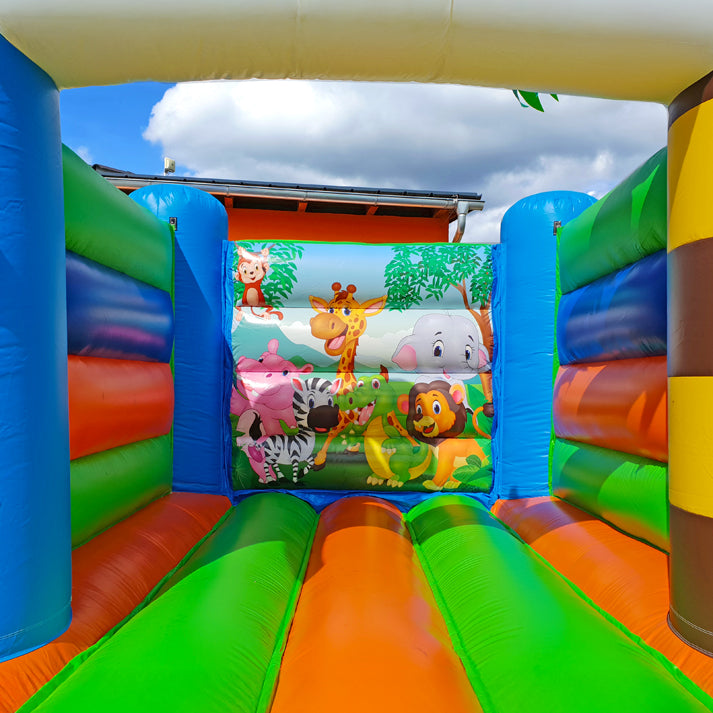 Hüpfburg Elefant mieten 4x5m - Tierischer Dschungelspaß - Hüpfburgen mieten für jeden Anlass | Über 300 Spielgeräte Hüpfburg Elefant mieten 4x5m - Tierischer Dschungelspaß - Hüpfburgen mieten für jeden Anlass | Über 300 Spielgeräte