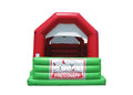 Hüpfburg mit Dach und einem weißen Hintergrund