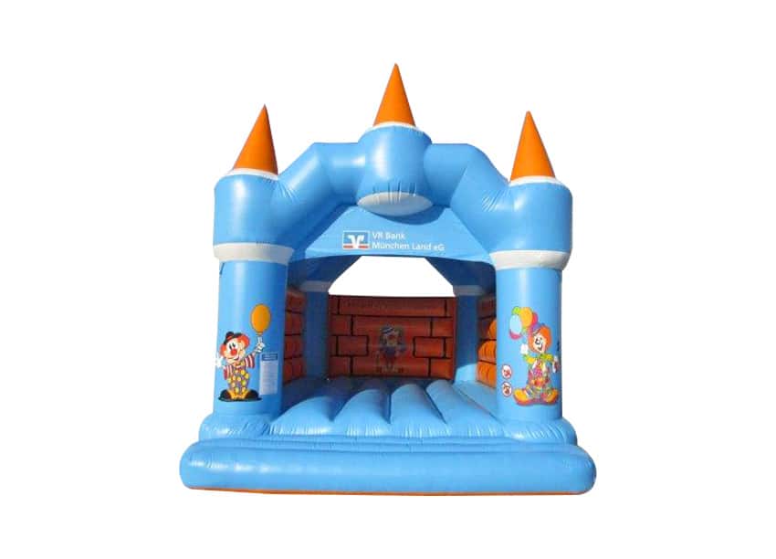 Hüpfburg VR Raiffeisenbank mit Türme & Dach - Aufblasbare Werbung | Werbeträger | Inflatables online kaufen! Hüpfburg VR Raiffeisenbank mit Türme & Dach - Aufblasbare Werbung | Werbeträger | Inflatables online kaufen!