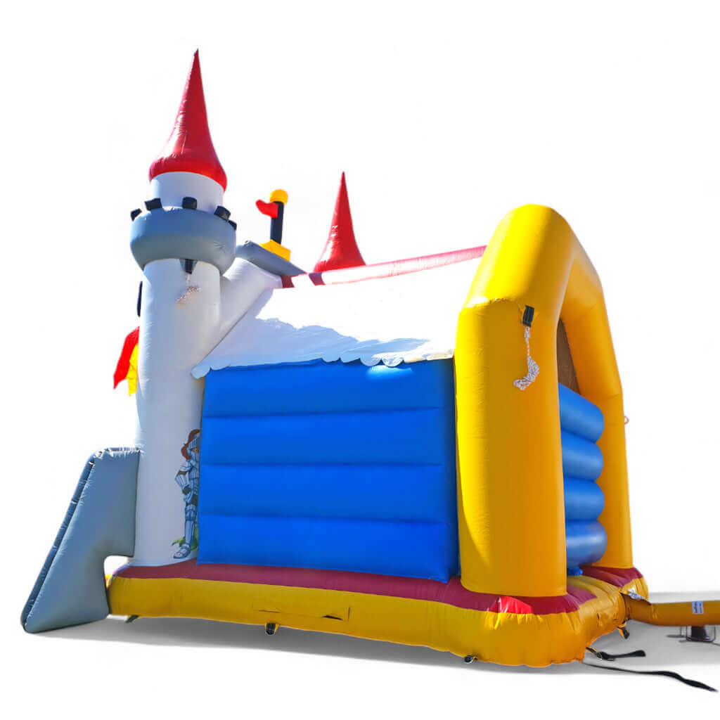 Seitenansicht von einer Hüpfburg.