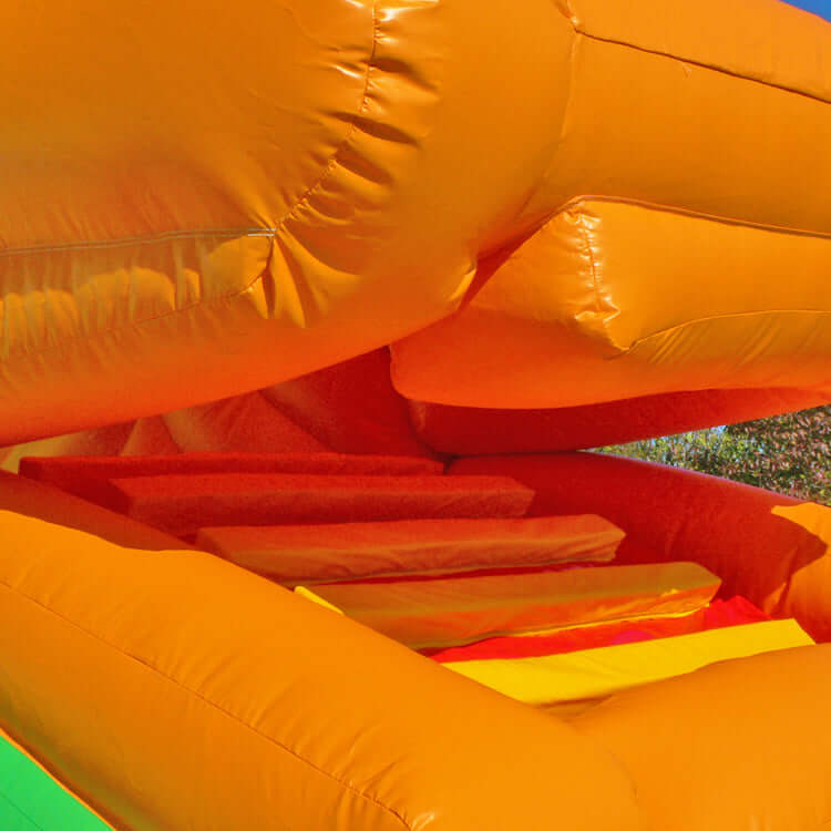 Entenschnabel Eingang Hüpfburg Snappy Maulrutsche Ente mit steuerbarem Schnabel & Rückseitenrutsche jetzt kaufen – interaktives Eventmodul für Kinder & Outdoor-Spaß.