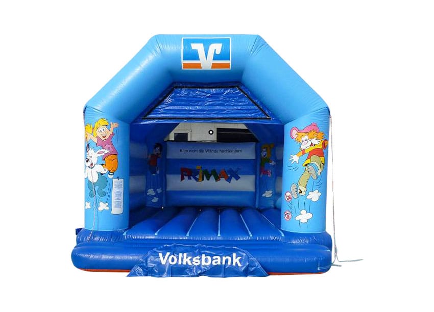 Hüpfburg VR Raiffeisenbank Primax mit Dach - Aufblasbare Werbung | Werbeträger | Inflatables online kaufen! Hüpfburg VR Raiffeisenbank Primax mit Dach - Aufblasbare Werbung | Werbeträger | Inflatables online kaufen!