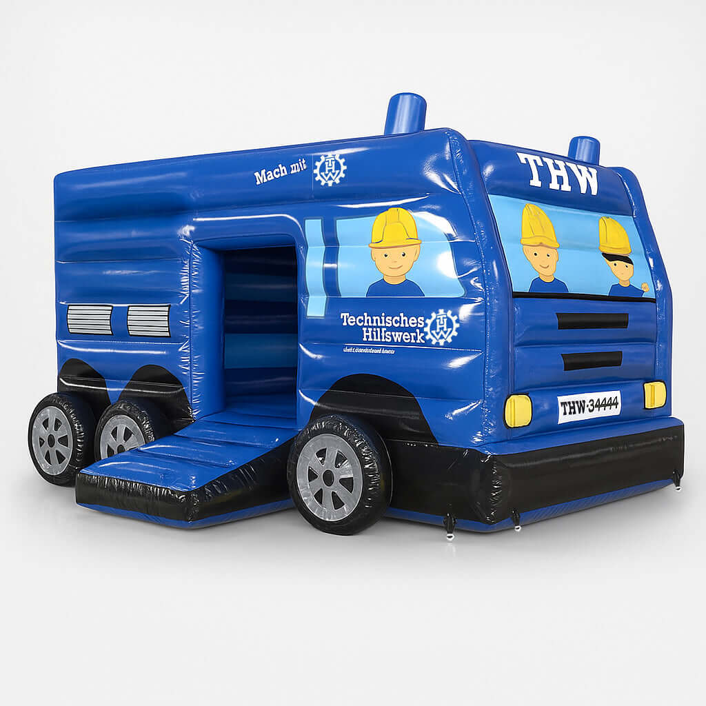 Hüpfburg Technisches Hilfswerk Deutschland - THW - Aufblasbare Produktnachbildung kaufen | Werben in Großformat Hüpfburg Technisches Hilfswerk Deutschland - THW - Aufblasbare Produktnachbildung kaufen | Werben in Großformat