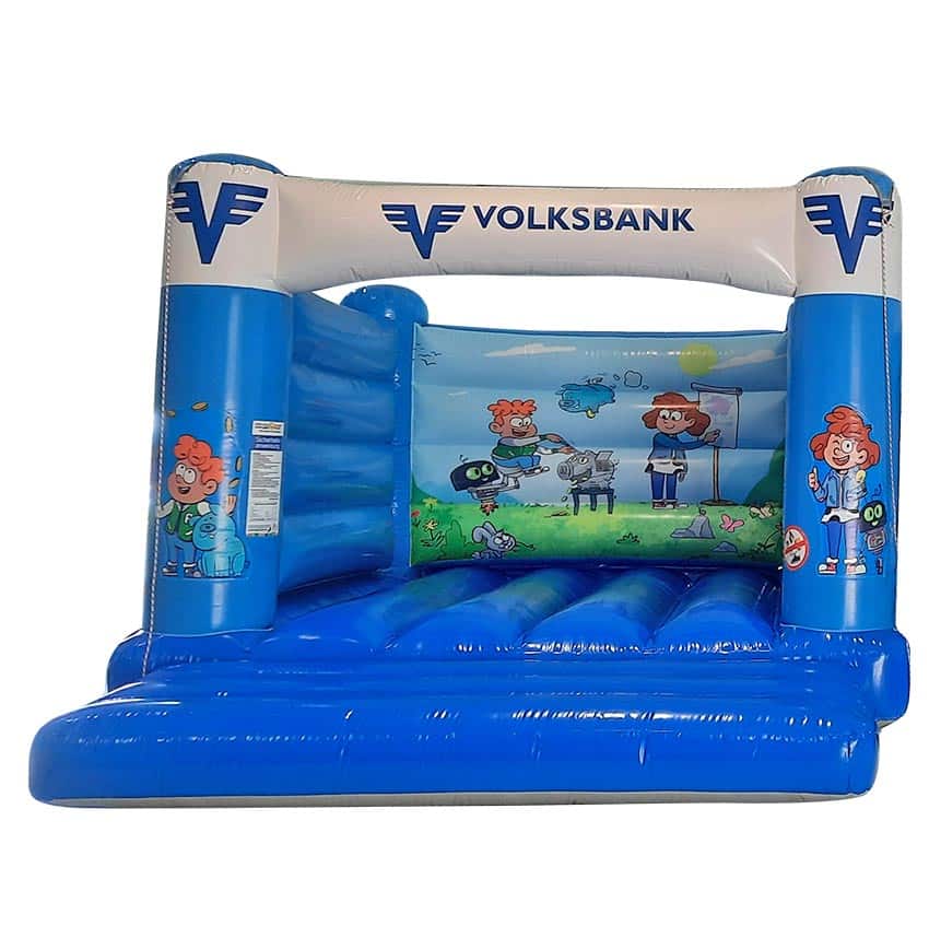 Hüpfburg Volksbank ohne Dach - Aufblasbare Werbung | Werbeträger | Inflatables online kaufen! Hüpfburg Volksbank ohne Dach - Aufblasbare Werbung | Werbeträger | Inflatables online kaufen!