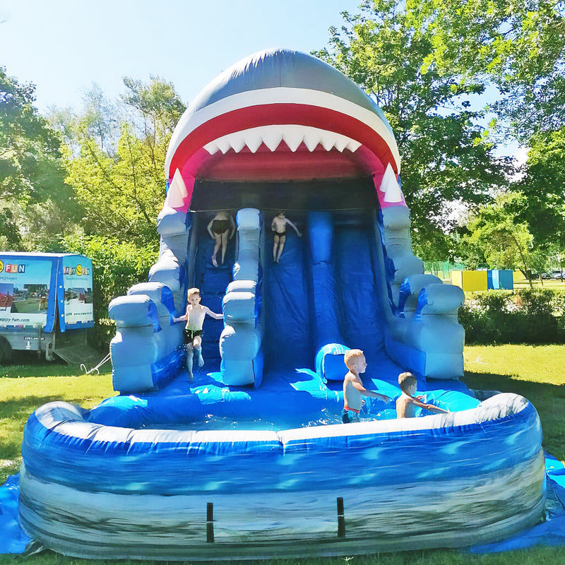 Wasserrutsche Hai mieten 8,5x5,7m - Wasserhüpfburg für Abenteurer - Riesenrutsche mieten | Luftrutschen Verleih ☆☆☆☆☆ Wasserrutsche Hai mieten 8,5x5,7m - Wasserhüpfburg für Abenteurer - Riesenrutsche mieten | Luftrutschen Verleih ☆☆☆☆☆