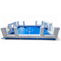Aufblasbares Water Soccer Spielfeld mit gepolstertem Boden und blauer Umrandung
