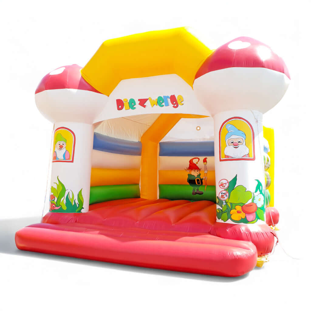 Hüpfburg Zwerg mit Dach, mit Pilz.