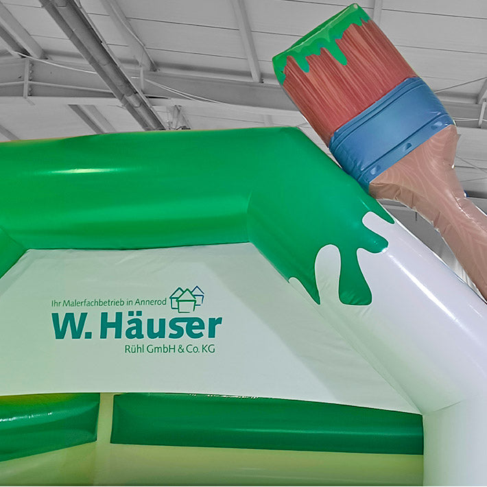 Personalisierte Hüpfburg Malerei, Pinsel, Farbe mit Logos - Aufblasbare Werbung | Werbeträger | Inflatables online kaufen! Personalisierte Hüpfburg Malerei, Pinsel, Farbe mit Logos - Aufblasbare Werbung | Werbeträger | Inflatables online kaufen!