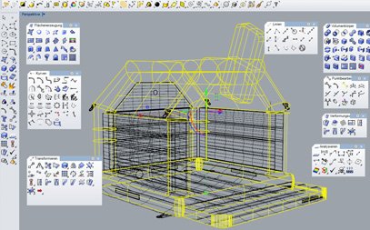 Eine Computer Simulation von einer Hüpfburg.