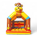 Bunte Hüpfburg mit Affenfigur und Dach