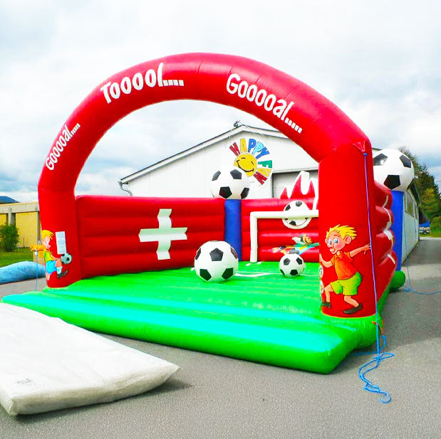 Hüpfburg Fußball mit 3D Ball - Individuelle Hüpfburg Sonderanfertigung - jetzt anfertigen lassen