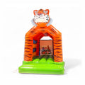 Hüpfburg Tiger, orange und mit Dach.