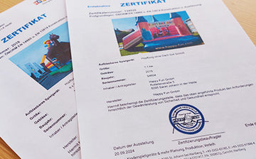 Hüpfburg Gutachten laut der Norm EN 14960 und EN 13814Bouncy castle report, certificate | Inspection and testing
