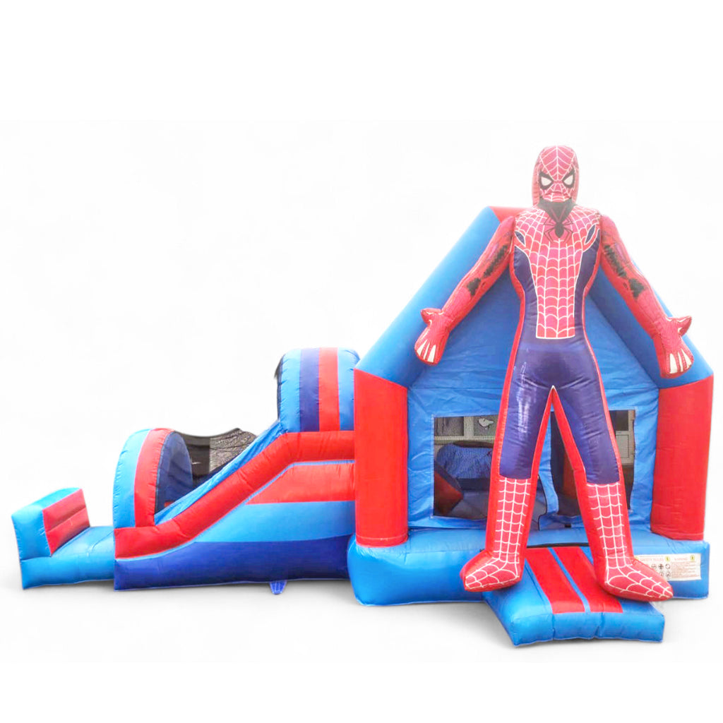 Gebrauchte Spiderman Hüpfburg mit Rutsche -  7,5 x 4 m Action für kleine Fans - Gebrauchte Hüpfburg | jetzt sparen bis - 80%