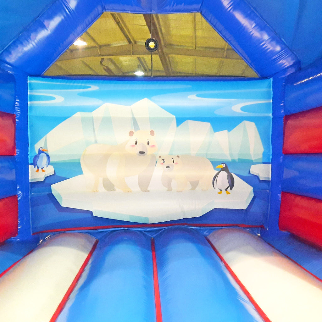Polar bear bouncy castle with roof – the inflatable winter wonder  - Buy a bouncy castle ✔ Professional bouncy castles | directly from the manufacturer