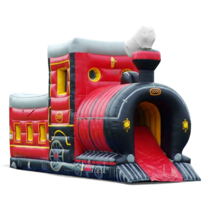 Bouncy castle in the design of a locomotive