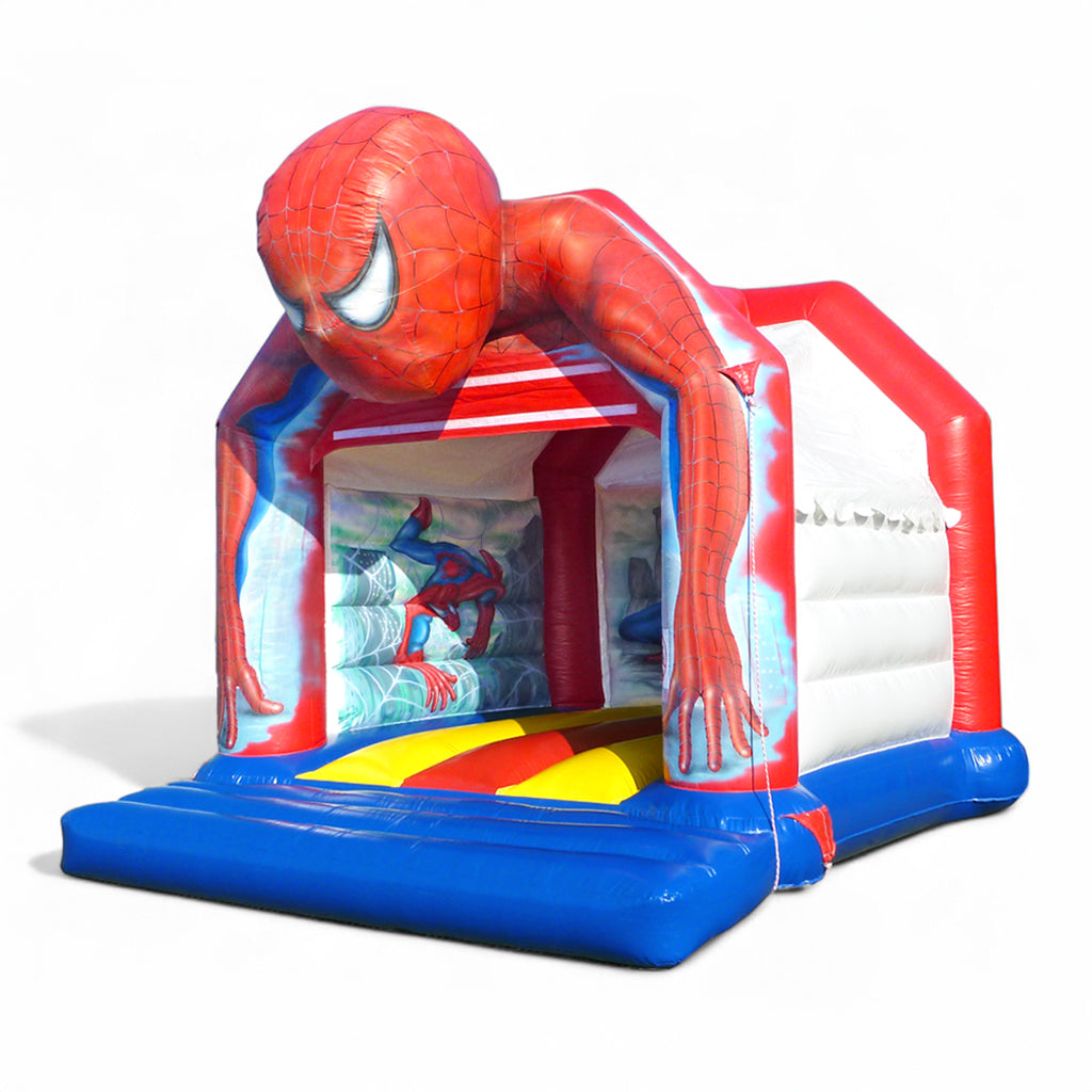 Spiderman bouncy castle with roof – ready for heroic flights  - Buy a bouncy castle ✔ Professional bouncy castles | directly from the manufacturer