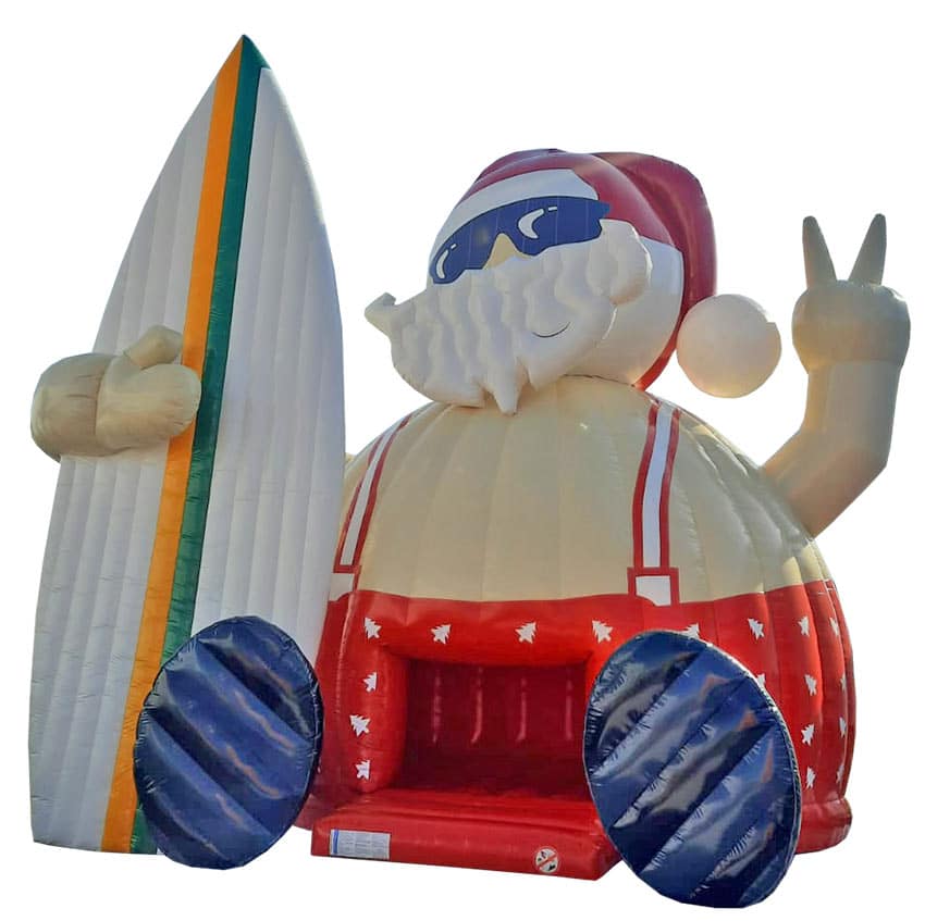 Aufblasbare Weihnachtsmann mit Surfbrett Hüpfburg
