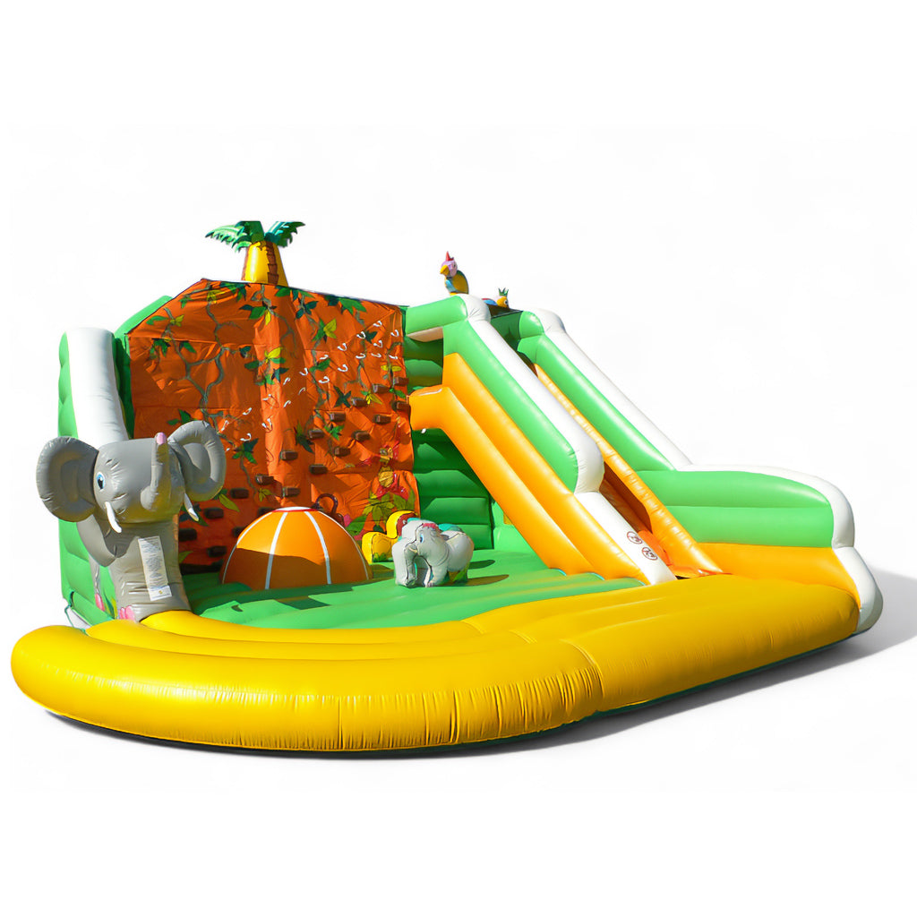 Climbing wall with slide and animals - Climbing tower, climbing mountain, bouncy castle | Buy professional climbing modules