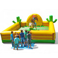 Komplettanlage für Rodeo Bullriding mit eckigem Western-Fallkissen und mechanischem Bullen