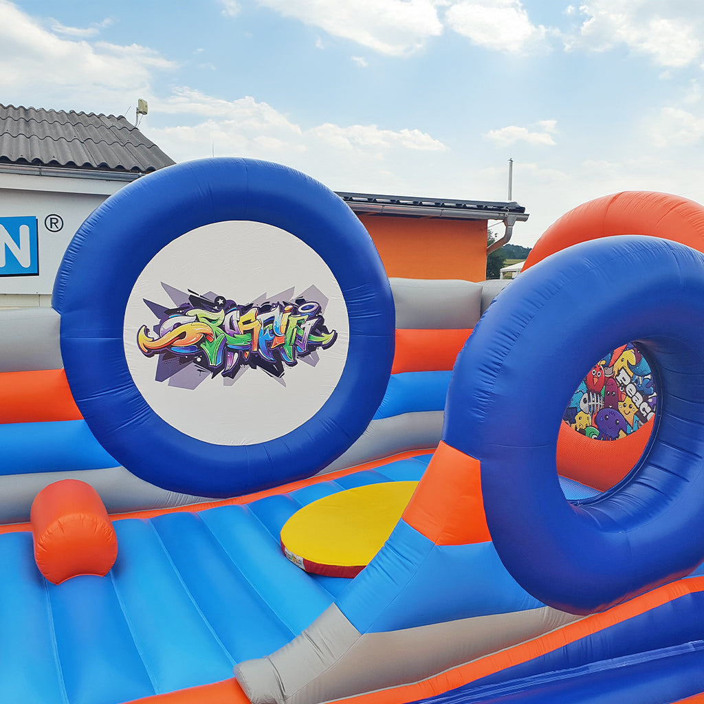 Wobbly hill with revolving stage and slide – More fun on every event space - Buy Active Center - Order now!